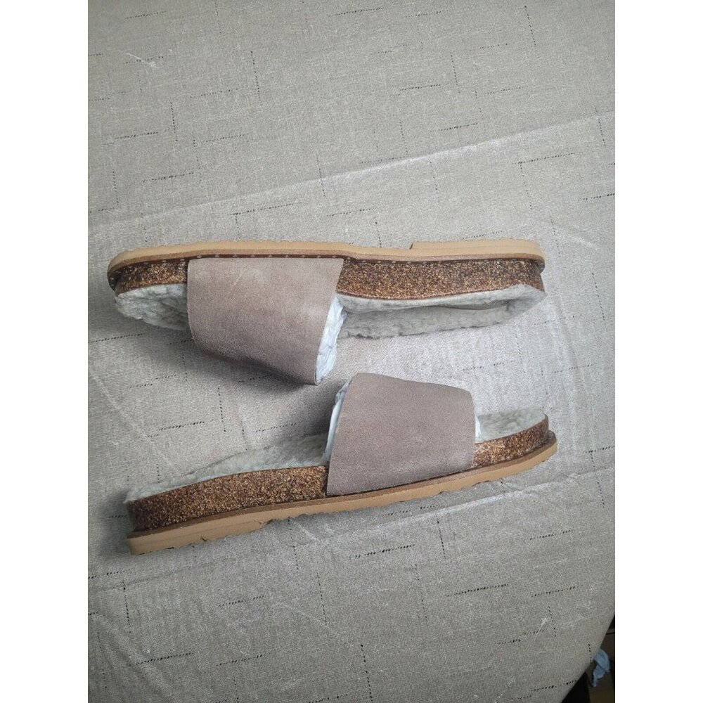 Vince Camuto Women's Size 7.5 M Slide Sandals Tuscan Taupe Kanadial Suede (850) - Picture 6 of 7